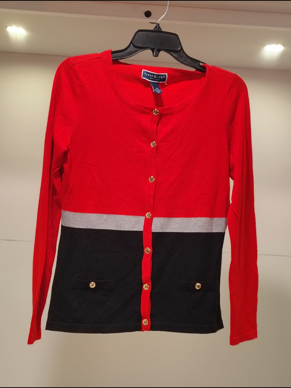 Colorblock Button Front Cardigan Sweater - Picture 3 of 8